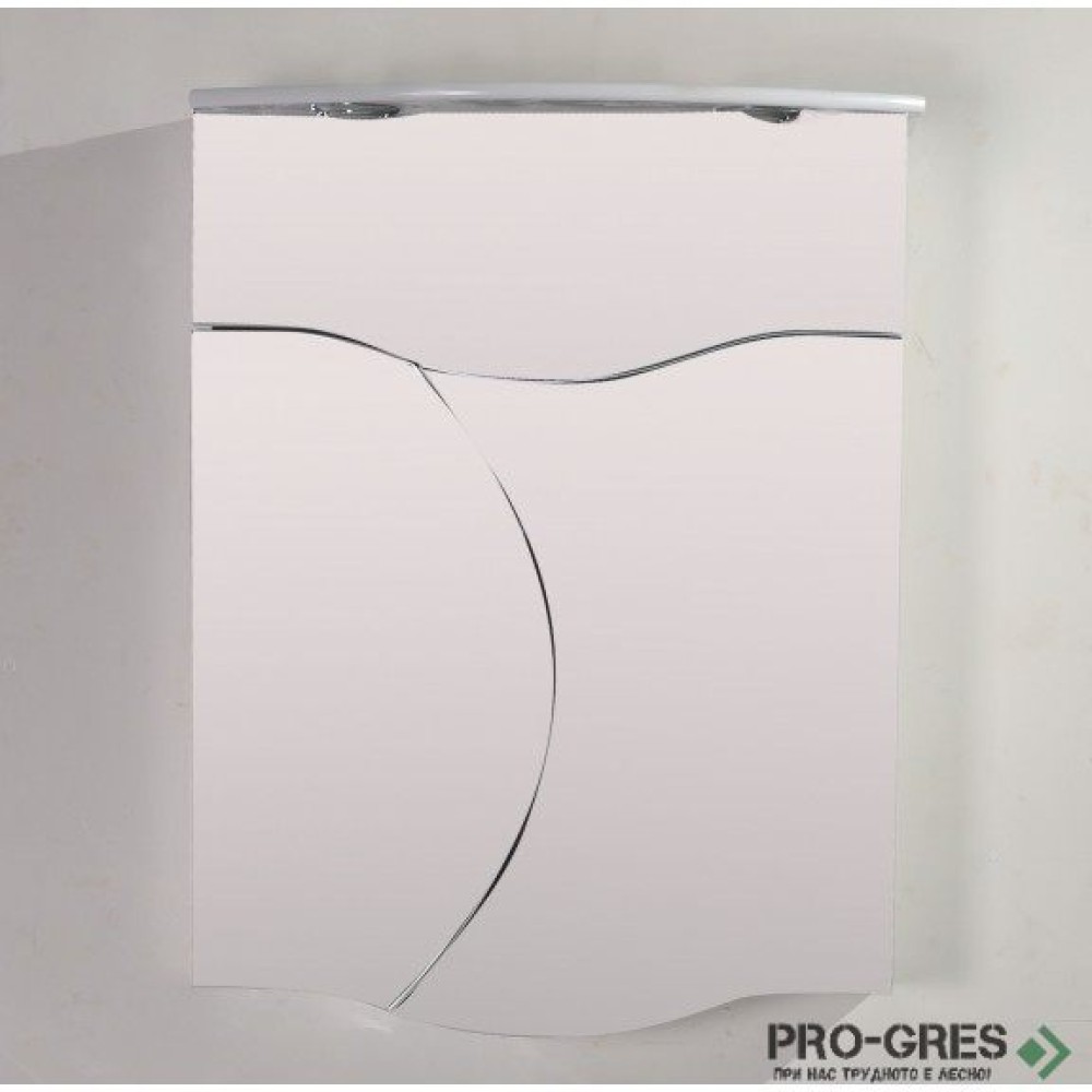Горен PVC шкаф за баня, огледален, Inter Ceramic ICMC 8560 UP