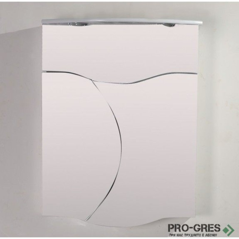 Горен PVC шкаф за баня, огледален, Inter Ceramic ICMC 8560 UP