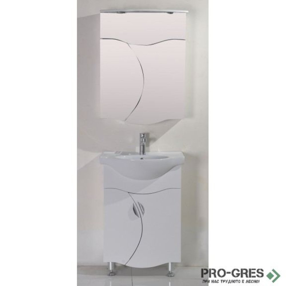 Горен PVC шкаф за баня, огледален, Inter Ceramic ICMC 8560 UP