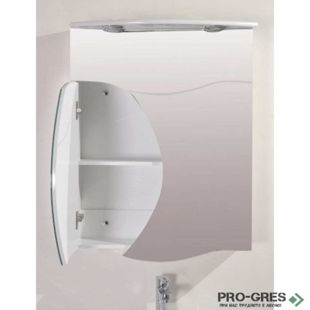 Горен PVC шкаф за баня, огледален, Inter Ceramic ICMC 8560 UP