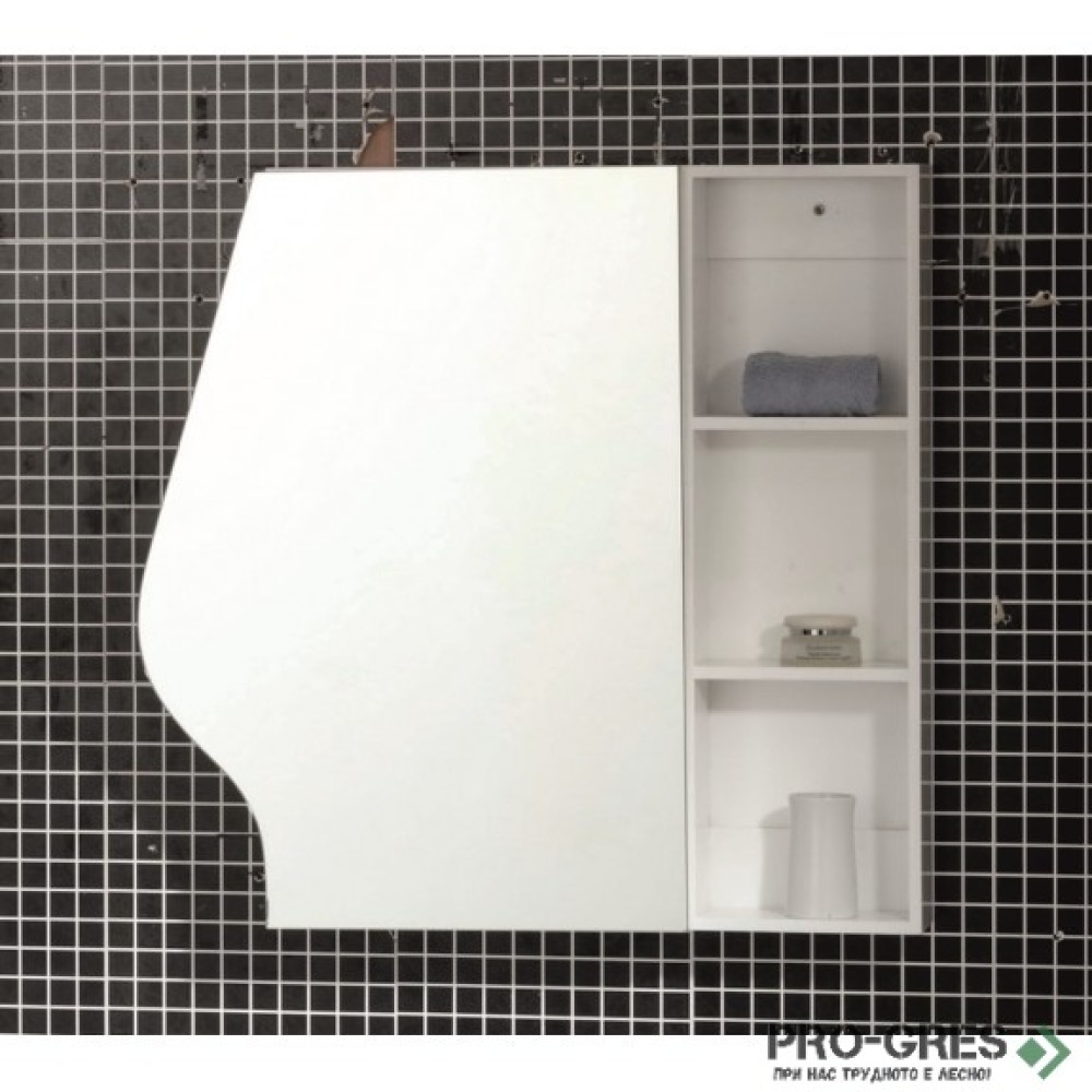 Горен шкаф за баня, огледален, PVC, Inter Ceramic ICMC 9050
