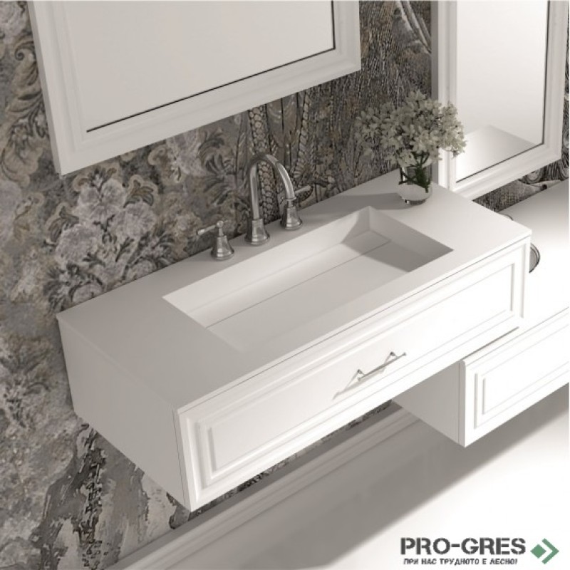 Долен шкаф за баня Stone Solid Surface 100см, Inter Ceramic ICP 10025 / 38416
