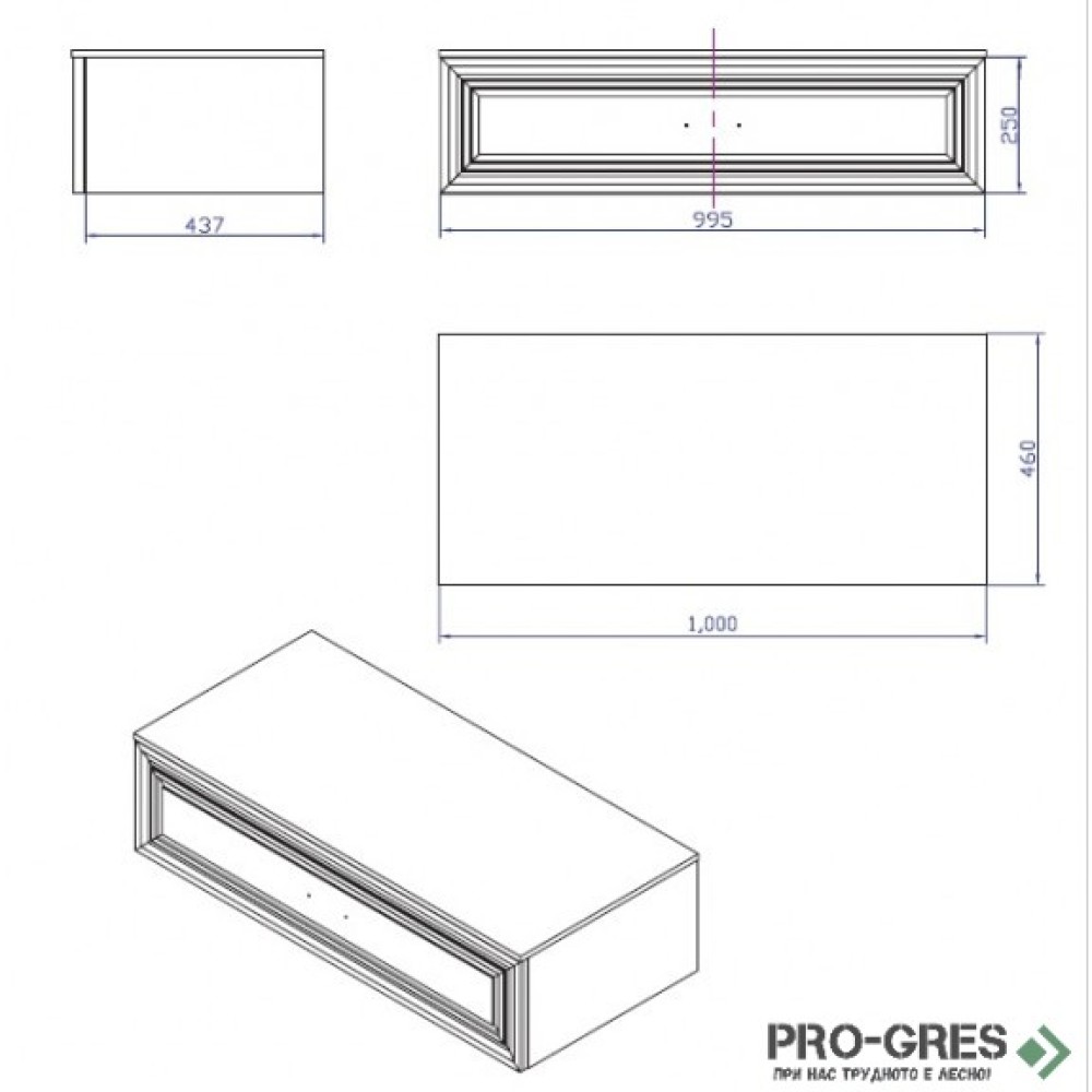 Долен шкаф за баня 100см, Inter Ceramic ICP 10026 / 14612