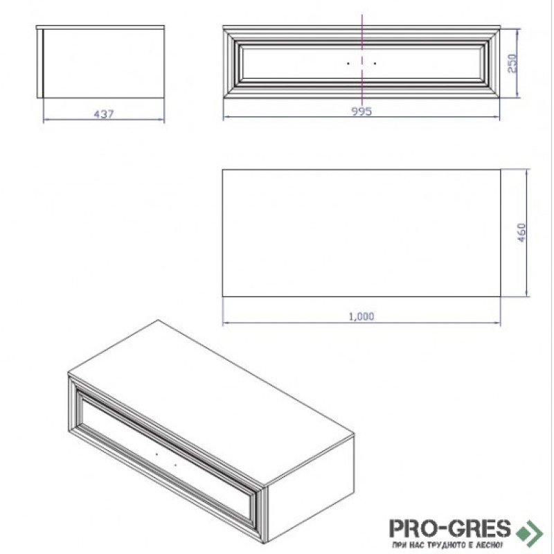 Долен шкаф за баня 100см, Inter Ceramic ICP 10026 / 14612
