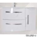 Долен PVC шкаф със стъклен умивалник,100x53x61см, Inter Ceramic ICP 10061W