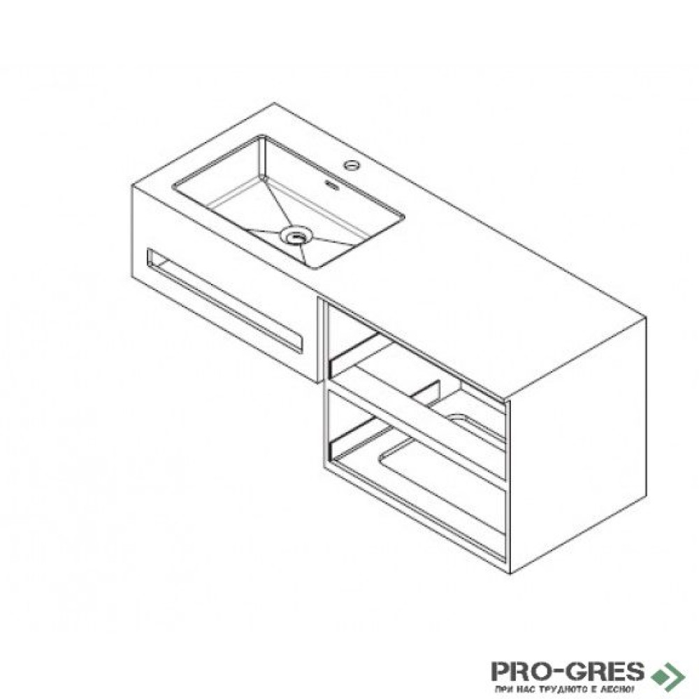 Долен шкаф от камък iStone Solid Surface 100см, Inter Ceramic  ICP 10083L