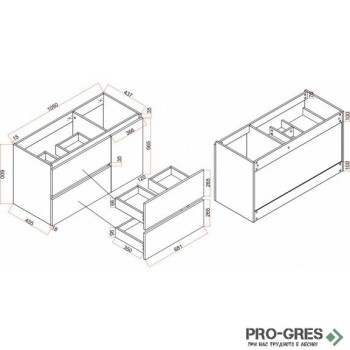 Долен шкаф за баня PVC, Inter Ceramic ICP 10545 Долен шкаф за баня PVC, Inter Ceramic ICP 10545