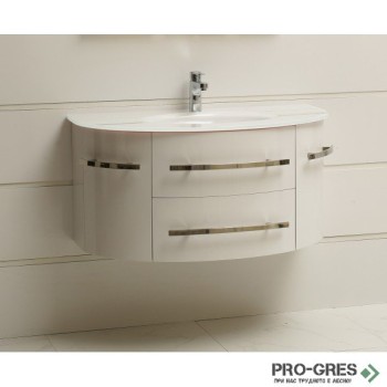 Долен PVC шкаф за баня със стъклен умивалник 100см, Inter Ceramic ICP 11053 2