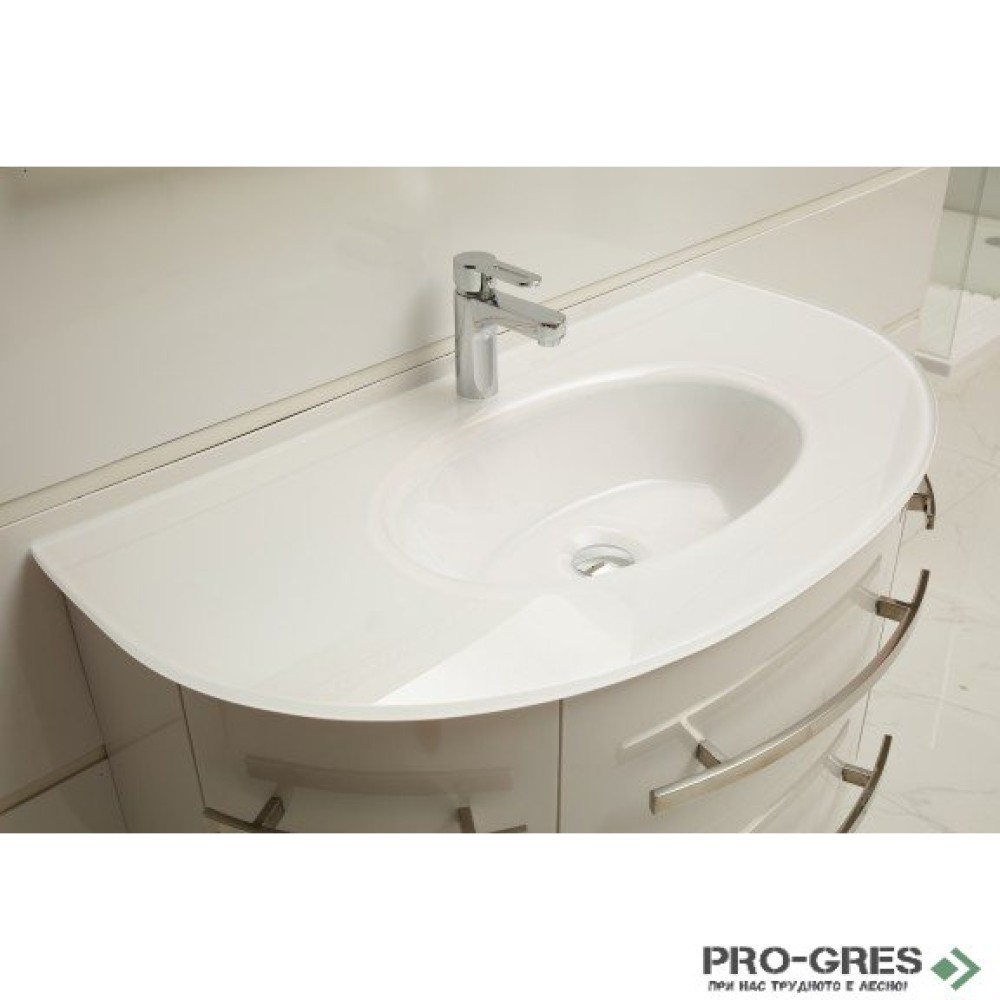 Долен PVC шкаф за баня със стъклен умивалник 100см, Inter Ceramic ICP 11053 2