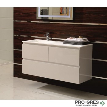 Долен PVC шкаф за баня десен плот, 120см, Inter Ceramic ICP 12038L / 38130