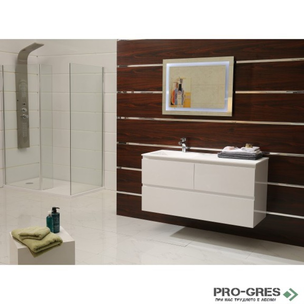 Долен PVC шкаф за баня десен плот, 120см, Inter Ceramic ICP 12038L / 38130