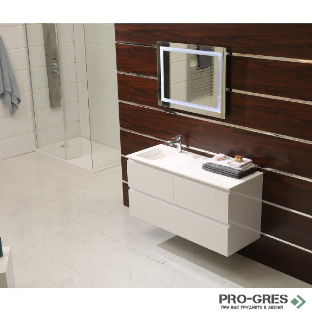 Долен PVC шкаф за баня десен плот, 120см, Inter Ceramic ICP 12038L / 38130