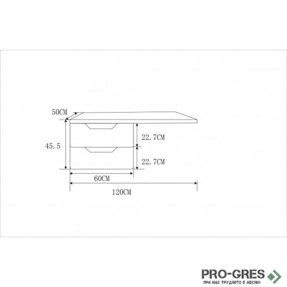 Долен шкаф за баня с удължен плот 120см, Inter Ceramic ICP 12050P