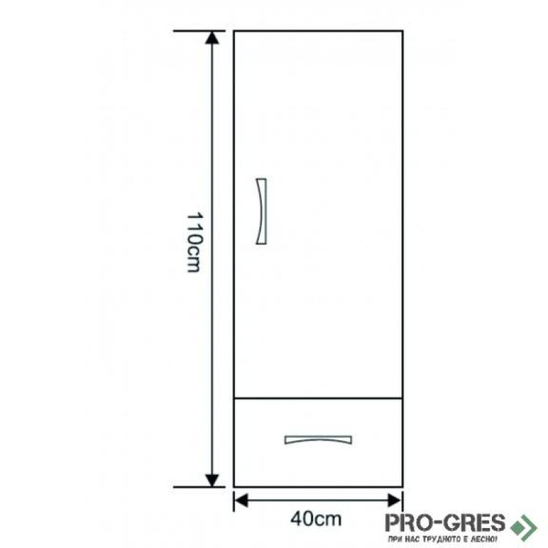 Колона за баня PVC,  40×110см, Inter Ceramic ICP 134
