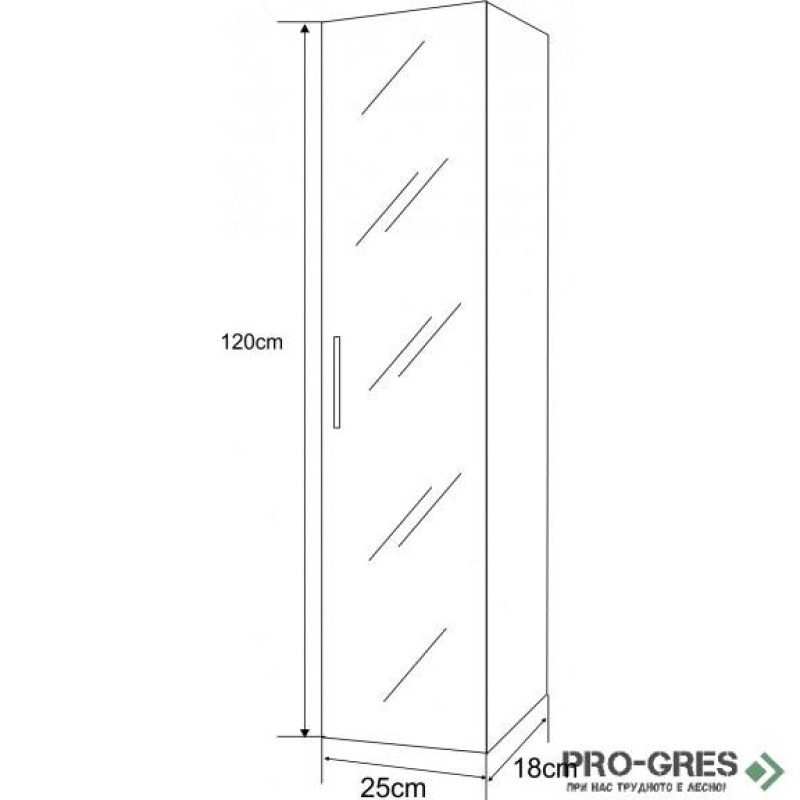 Колона за баня PVC, 25×120см, Inter Ceramic ICP 2549