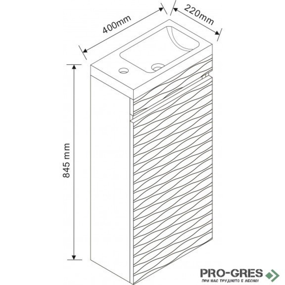 Стоящ PVC шкаф за баня 40см, Inter Ceramic ICP 3979