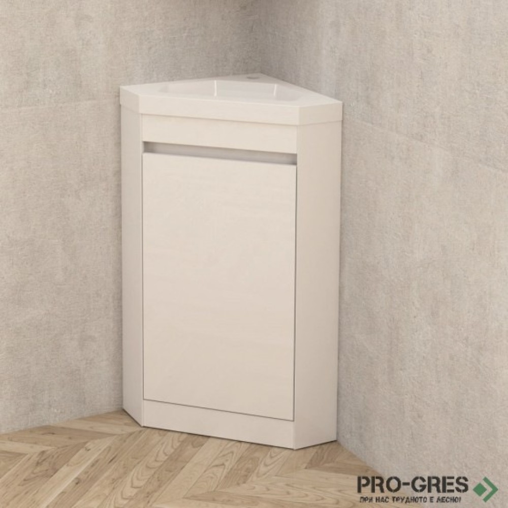 Стоящ ъглов PVC шкаф за баня 40см, Inter Ceramic ICP 4040 NEW
