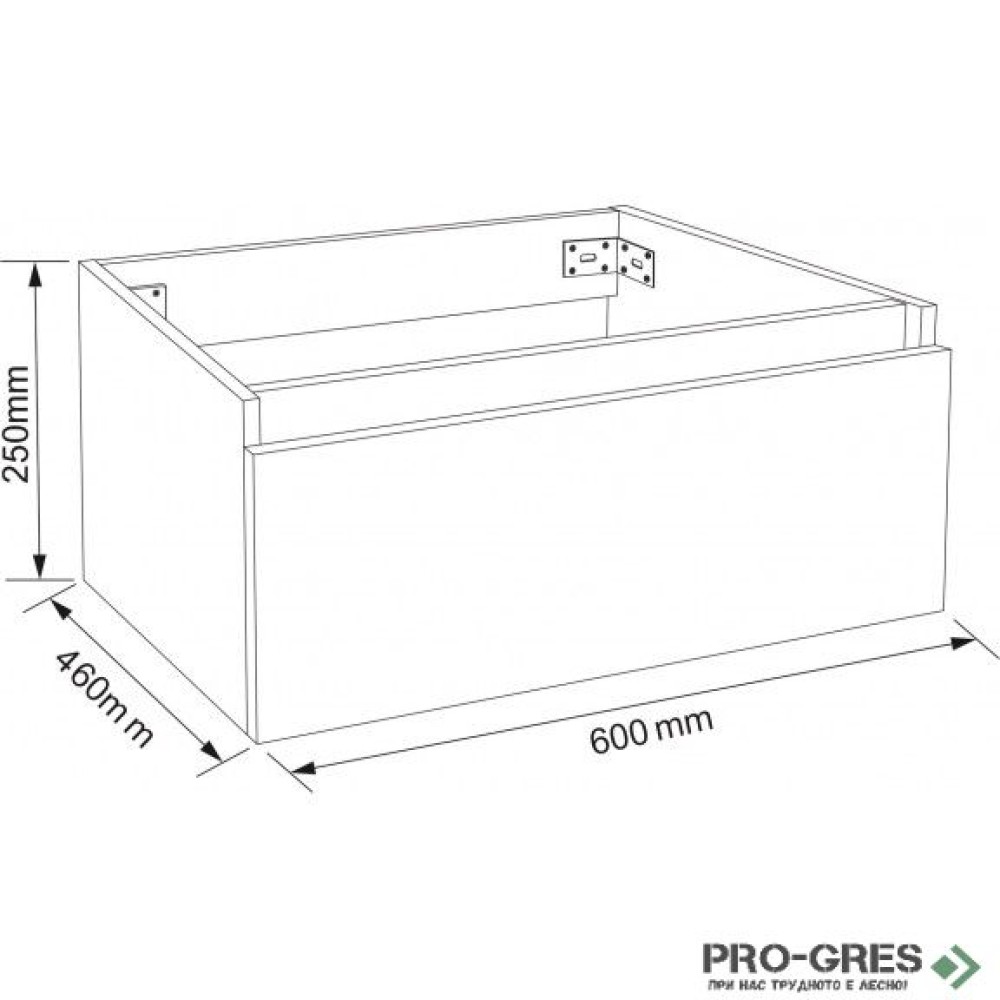 PVC модул/чекмедже за монтаж под плот 60см Inter Ceramic ICP 4425-60