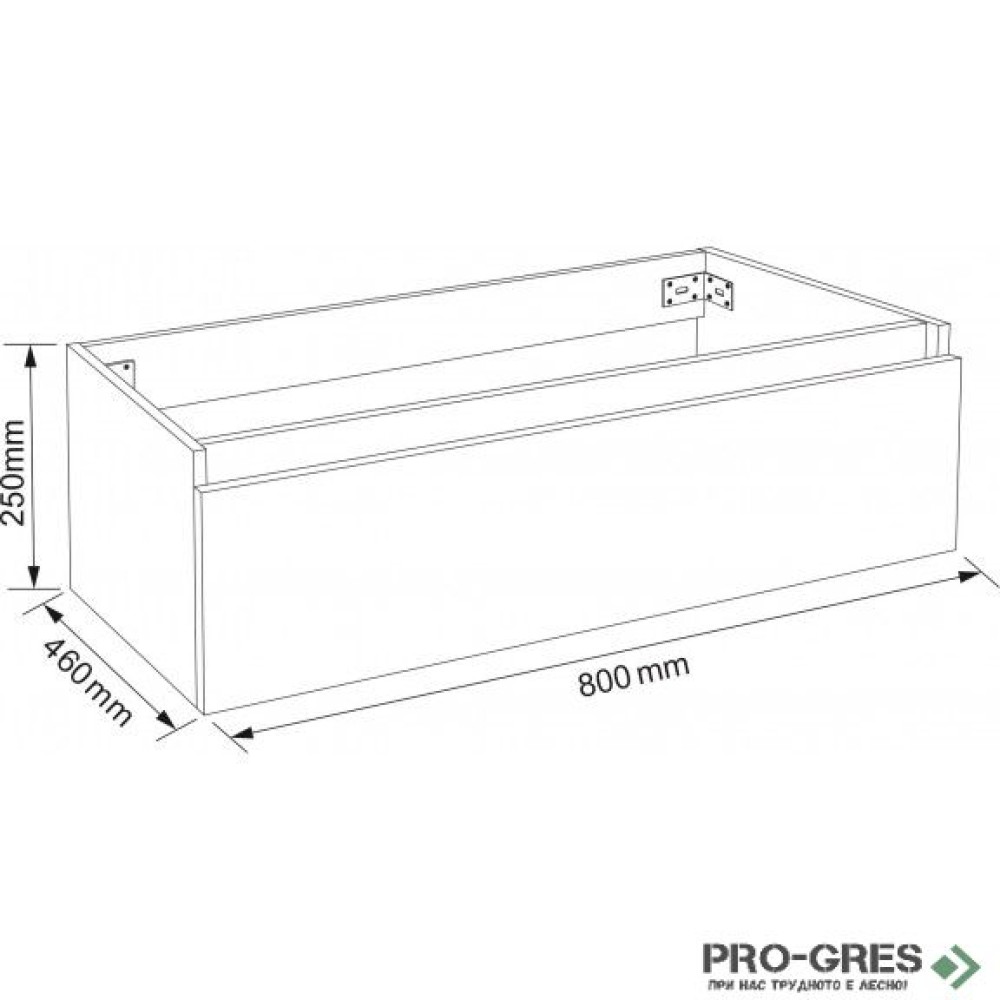 PVC модул/чекмедже за монтаж под плот 80см Inter Ceramic  ICP 4425-80