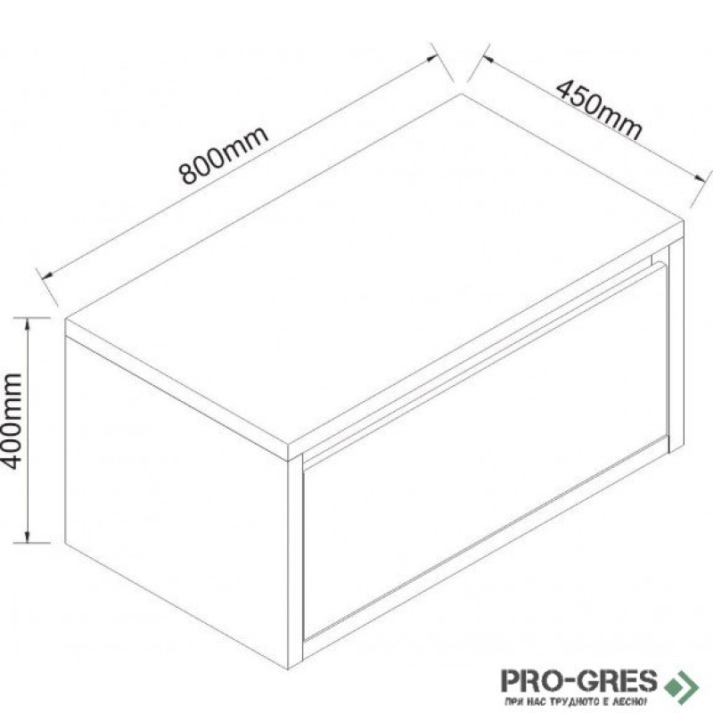Долен PVC шкаф за баня 80см,без умивалник, Inter Ceramic ICP 4540-80