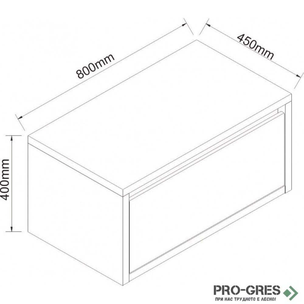 Долен шкаф за баня 80cm, бял/дървесен цвят, Inter Ceramic ICP 4540-80