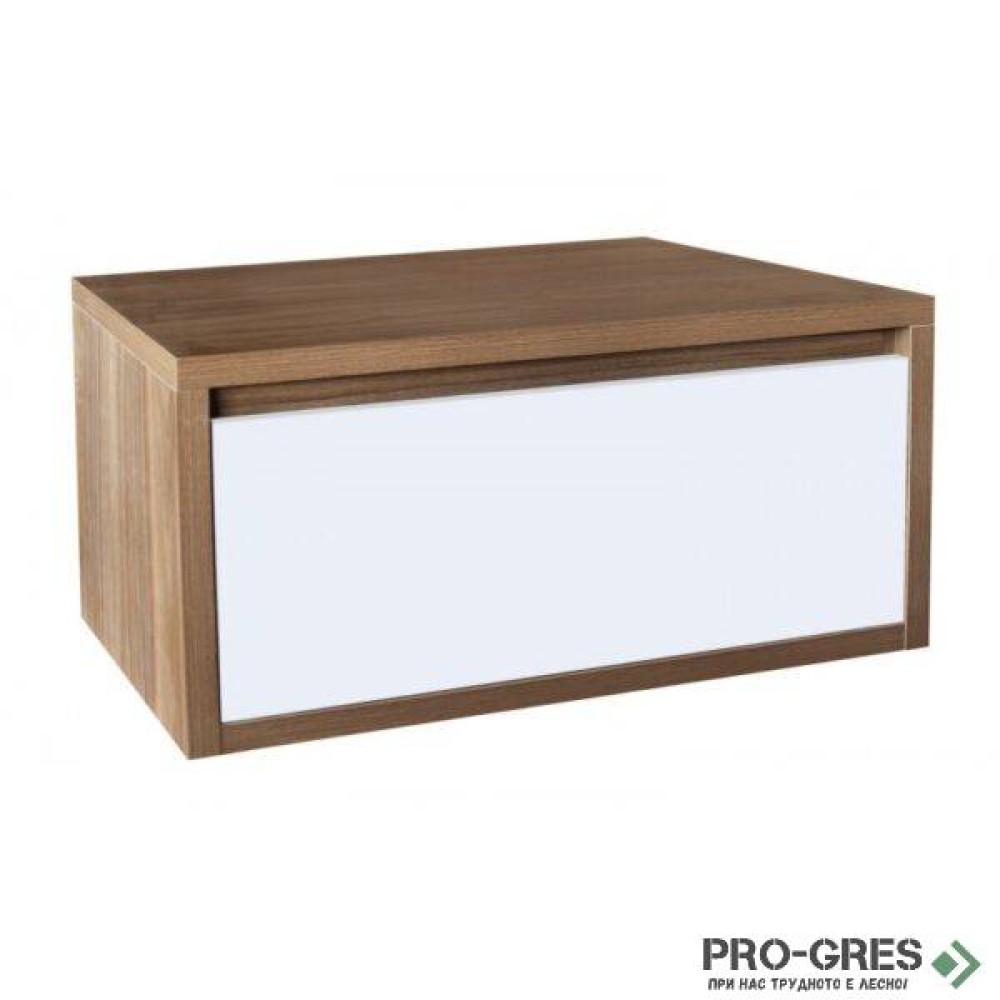 Долен шкаф за баня 80cm, бял/дървесен цвят, Inter Ceramic ICP 4540-80