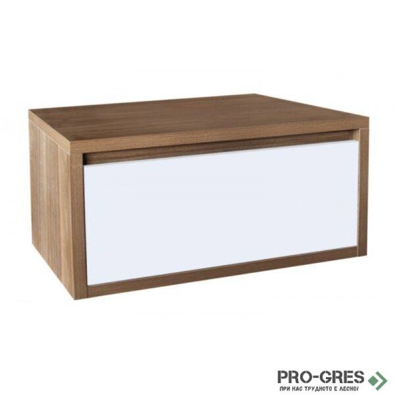 Долен шкаф за баня 80cm, бял/дървесен цвят, Inter Ceramic ICP 4540-80