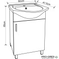 Стоящ PVC шкаф за баня 50см, Inter Ceramic ICP 5035