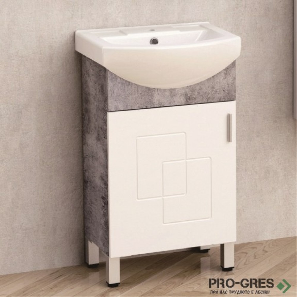 Стоящ PVC шкаф за баня "АРИЯ" 50см, Inter Ceramic  ICP 5086-2