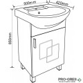 Стоящ PVC шкаф за баня 50см, Inter Ceramic ICP 5385