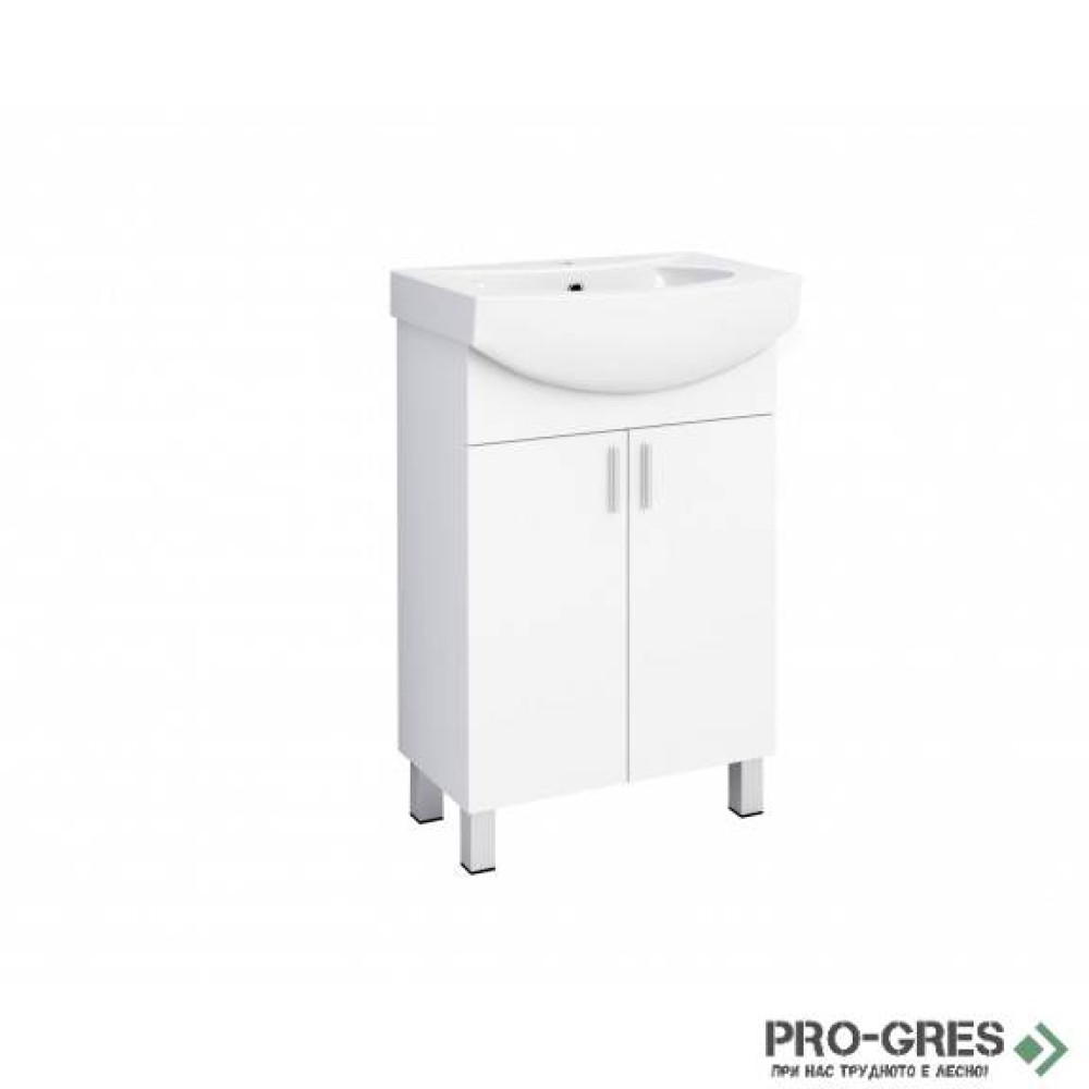 Стоящ PVC шкаф за баня 50см + умивалник, Inter Ceramic  ICP 5535 + 4255
