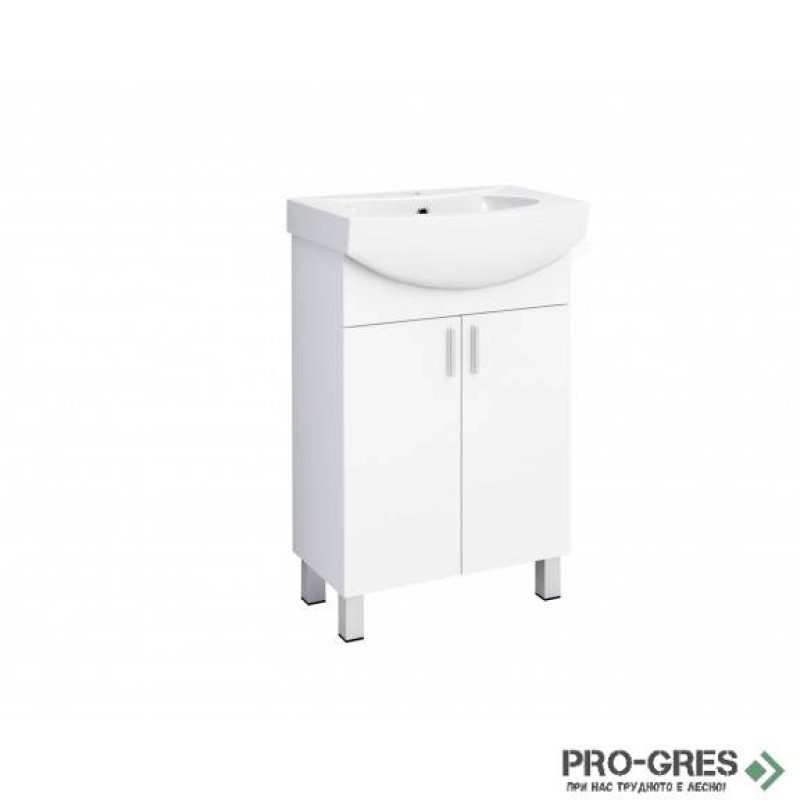 Стоящ PVC шкаф за баня 50см + умивалник, Inter Ceramic  ICP 5535 + 4255