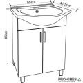 Стоящ PVC шкаф за баня 50см + умивалник, Inter Ceramic  ICP 5535 + 4255