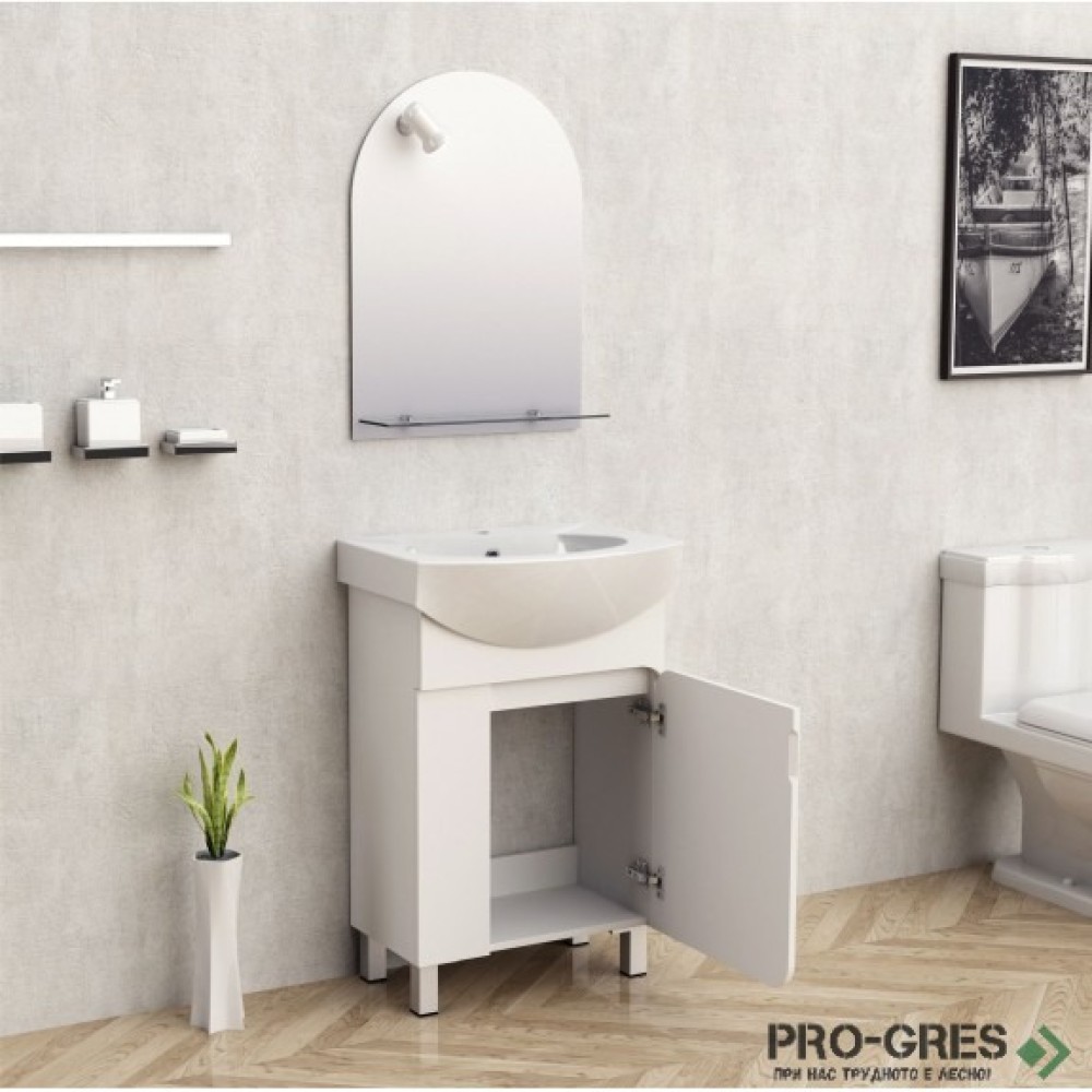 Стоящ PVC шкаф за баня 55см "АДИНА", Inter Ceramic ICP 5543