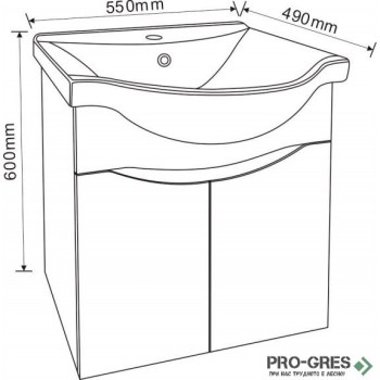 Долен шкаф за баня, бял, PVC, Inter Ceramic ICP 5549/60 Долен шкаф за баня, бял, PVC, Inter Ceramic ICP 5549/60