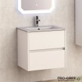 Долен шкаф за баня 60cm, с мивка, сив мат, Inter Ceramic  ICP 5955+ ICC 6066G
