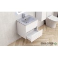 Долен шкаф за баня 60cm, с мивка, сив мат, Inter Ceramic  ICP 5955+ ICC 6066G