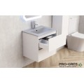 Долен шкаф за баня 60cm, с мивка, сив мат, Inter Ceramic  ICP 5955+ ICC 6066G