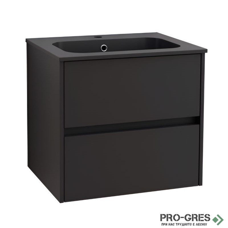 Долен шкаф за баня 60cm Блейк, черен мат, Inter Ceramic ICP 5955MB БЛЕЙК