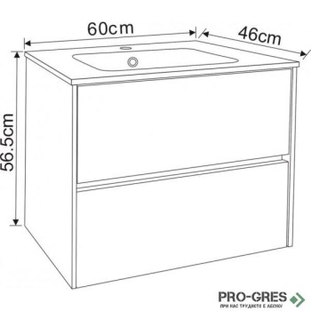 Долен шкаф за баня 60cm, Inter Ceramic ICP 5955MG Долен шкаф за баня 60cm, Inter Ceramic ICP 5955MG