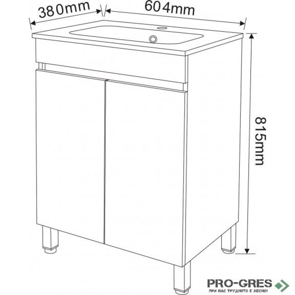 Стоящ PVC шкаф за баня 60см, Inter Ceramic ICP 5981
