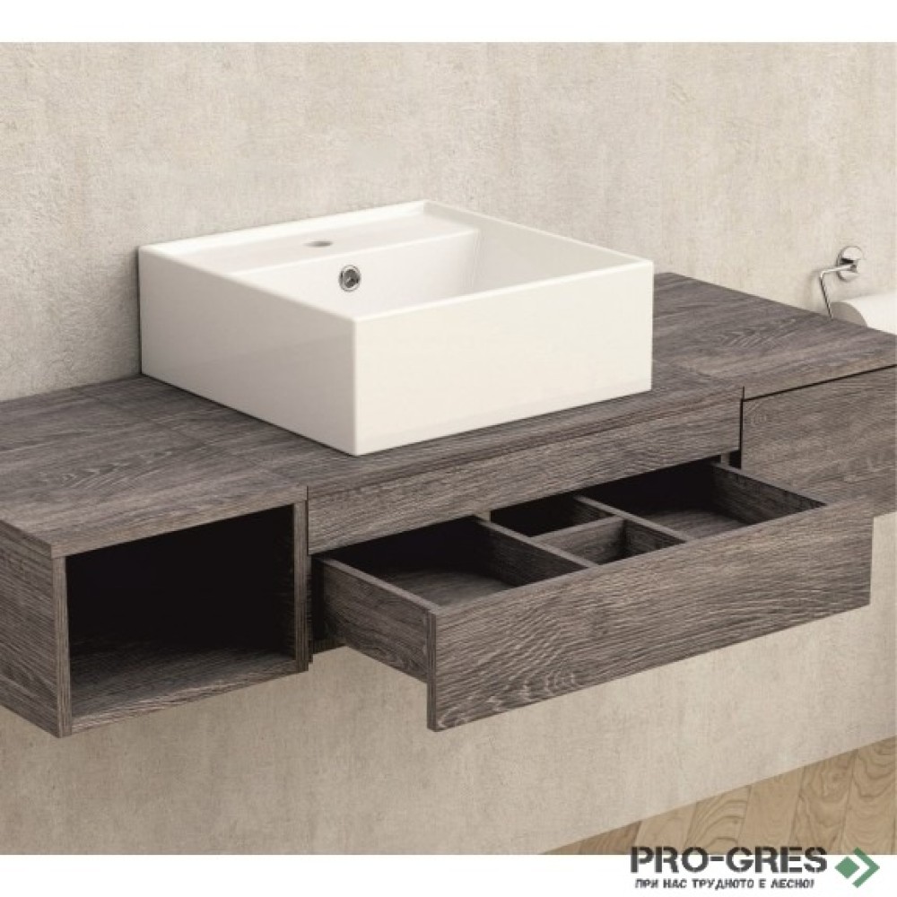 Плот за баня 60см, влагоустойчив, oпушен дъб, Inter Ceramic ICP 6020-1 