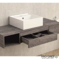 Плот за баня 60см, влагоустойчив, oпушен дъб, Inter Ceramic ICP 6020-1 