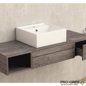 Плот за баня 60см, влагоустойчив, oпушен дъб, Inter Ceramic ICP 6020-1 