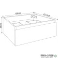 PVC модул/чекмедже за монтаж под плот 60 см бял ICP 6023-1