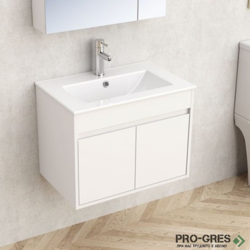 Шкаф за баня с мивка, PVC, бял, Inter Ceramic ICP 6038-045 БАРИ