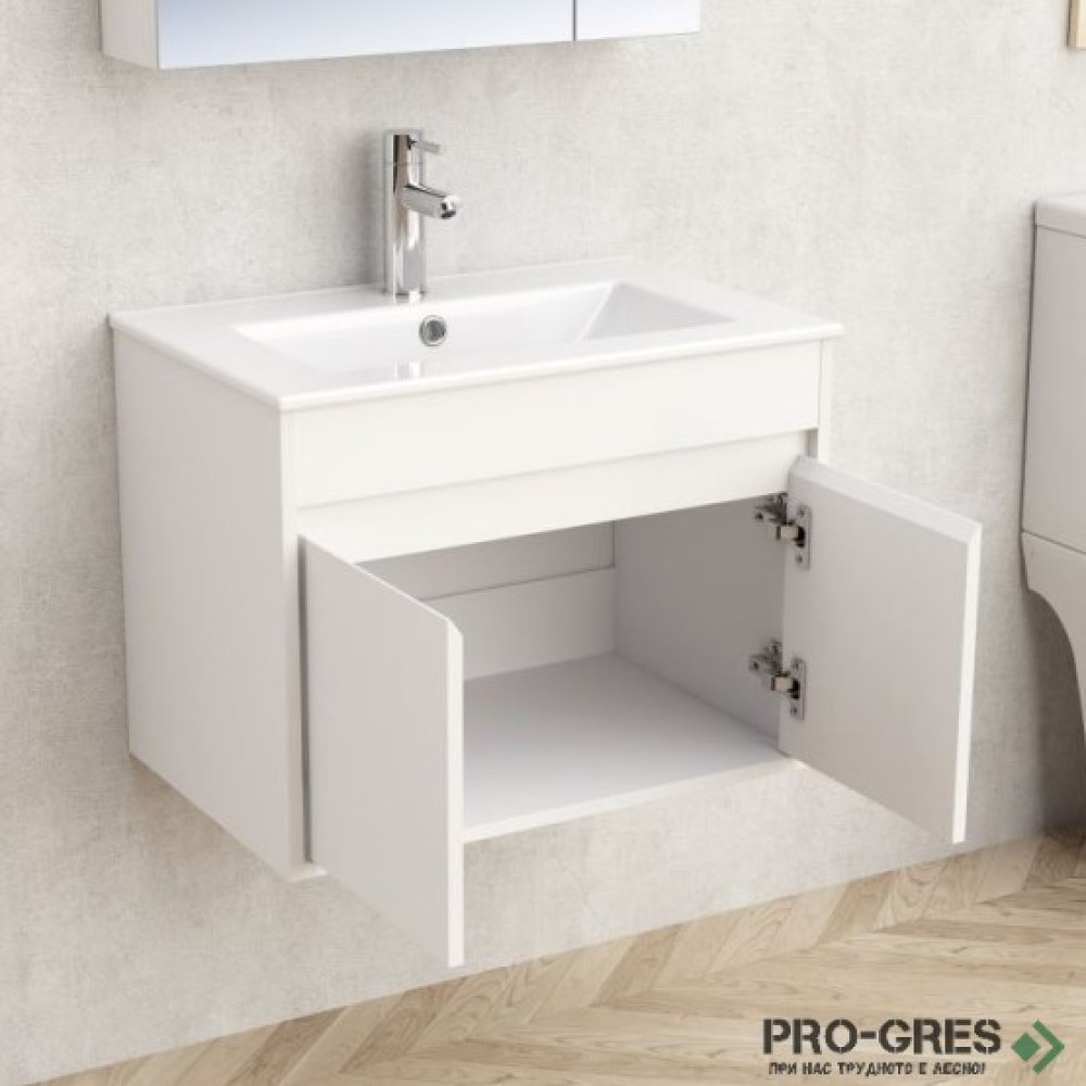 Шкаф за баня с мивка, PVC, бял, Inter Ceramic ICP 6038-045 БАРИ