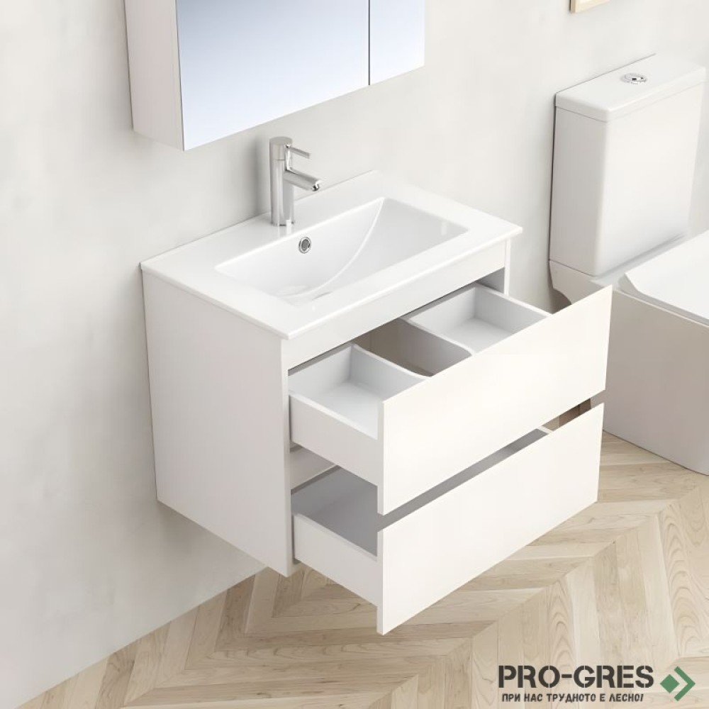 Шкаф за баня с мивка, PVC, бял, Inter Ceramic ICP 6038-50 МОНЦА