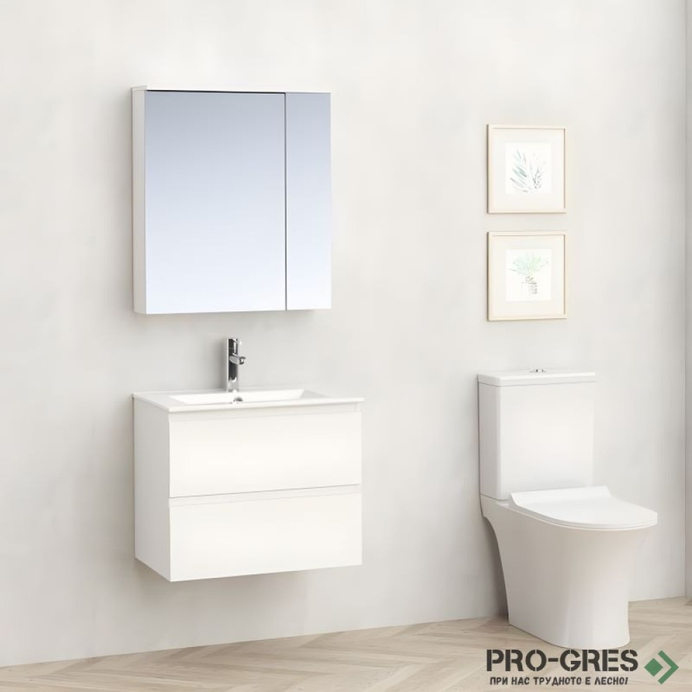 Шкаф за баня с мивка, PVC, бял, Inter Ceramic ICP 6038-50 МОНЦА