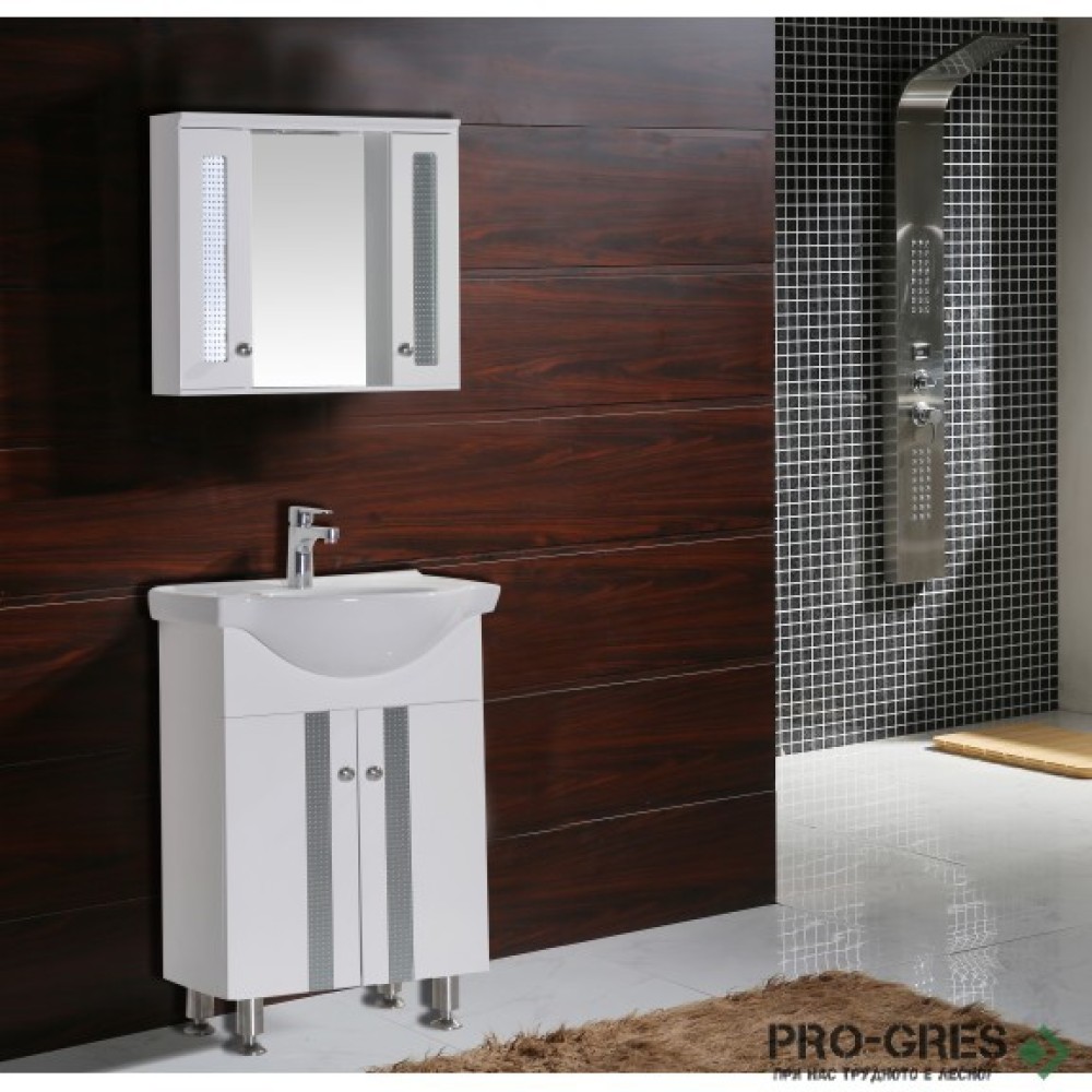 Стоящ PVC шкаф за баня 60см, Inter Ceramic ICP 6042